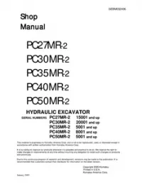 Komatsu PC27MR-2 PC30MR-2 PC35MR-2 PC40MR-2 PC50MR-2 Hydraulic Excavator Service Repair Manual 2005 preview