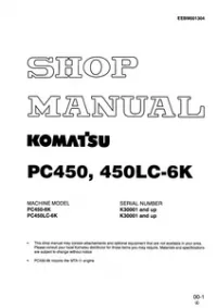 Komatsu PC450, PC450LC-6K Excavator Manual preview