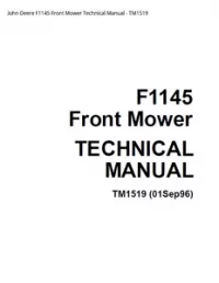 John Deere F1145 Front Mower Technical Manual - TM1519 preview