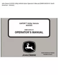 John Deere XUV550 Utility Vehicle Gator Operator's Manual (OMM164559 H1 North American - - Version preview