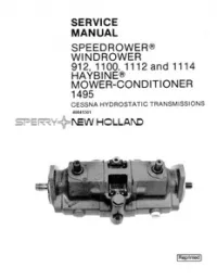 New Holland SpeedRower Windrower 912/1100/1112/1114 HayBine Mower-Conditioner 1495 Service Repair Manual preview