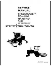 New Holland SpeedRower 9101-1100 HayBine 1495 Service Repair Manual preview