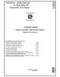 TM800019 - John Deere 1450CWS  1550CWS (SN.060063-) CIS Combines Diagnostic & Repair Technical Manual preview