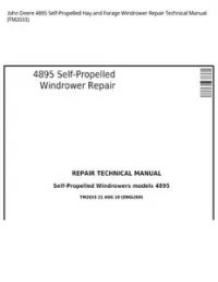 John Deere 4895 Self-Propelled Hay and Forage Windrower Repair Technical Manual - TM2033 preview
