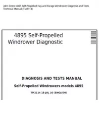 John Deere 4895 Self-Propelled Hay and Forage Windrower Diagnosis and Tests Technical Manual - TM2114 preview