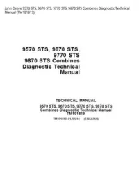 John Deere 9570 STS  9670 STS  9770 STS  9870 STS Combines Diagnostic Technical Manual - TM101819 preview