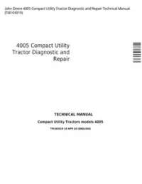 John Deere 4005 Compact Utility Tractor Diagnostic and Repair Technical Manual - TM103019 preview