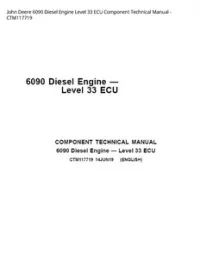 John Deere 6090 Diesel Engine Level 33 ECU Component Technical Manual - CTM117719 preview