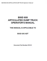 Bell B50D 6X6 ARTICULATED DUMP TRUCK Operator's Manual preview