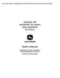 John Deere 350D / 400D ARTICULATED DUMP TRUCK Parts Manual - PC10003 preview