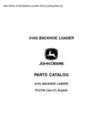 John Deere 410G Backhoe Loader Parts Catalog Manual preview
