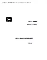 John Deere JD410 Backhoe Loader Parts Catalog Manual preview