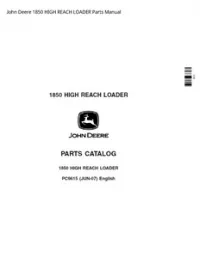 John Deere 1850 HIGH REACH LOADER Parts Manual preview