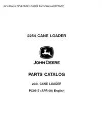 John Deere 2254 CANE LOADER Parts Manual - PC9617 preview