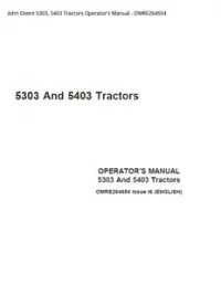 John Deere 5303  5403 Tractors Operator's Manual - OMRE264654 preview