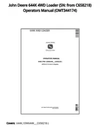 John Deere 644K 4WD Loader (SN: from C658218) Operators Manual - OMT344174 preview