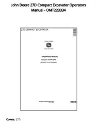 John Deere 27D Compact Excavator Operators Manual - OMT223334 preview