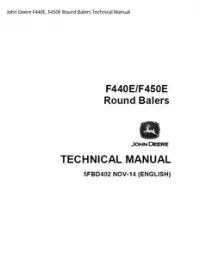 John Deere F440E  F450E Round Balers Technical Manual preview