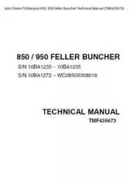 John Deere Timberjack 850  950 Feller Buncher Technical Manual - TMF435673 preview