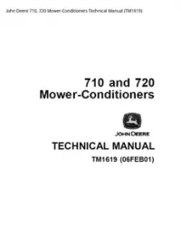 John Deere 710  720 Mower-Conditioners Technical Manual - TM1619 preview