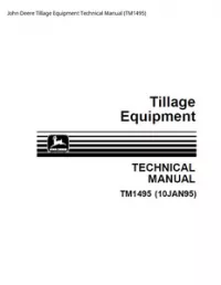 John Deere Tillage Equipment Technical Manual - TM1495 preview