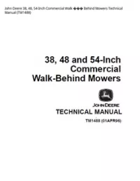 John Deere 38  48  54-Inch Commercial Walk ��� Behind Mowers Technical Manual - TM1488 preview