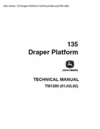 John Deere 135 Draper Platform Technical Manual - TM1280 preview
