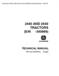 John Deere 2440  2640 Tractors (SN 340999) Technical Manual - TM1142 preview