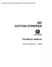 John Deere 283 Cotton Stripper Technical Manual - TM1126 preview