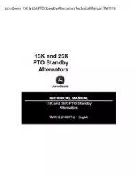 John Deere 15K & 25K PTO Standby Alternators Technical Manual - TM1119 preview