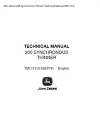 John Deere 200 Synchronous Thinner Technical Manual - TM1113 preview