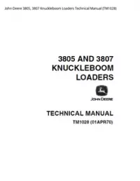 John Deere 3805  3807 Knuckleboom Loaders Technical Manual - TM1028 preview