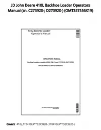 JD John Deere 410L Backhoe Loader Operators Manual (sn. C273920-; D273920-) - OMT357556X19 preview