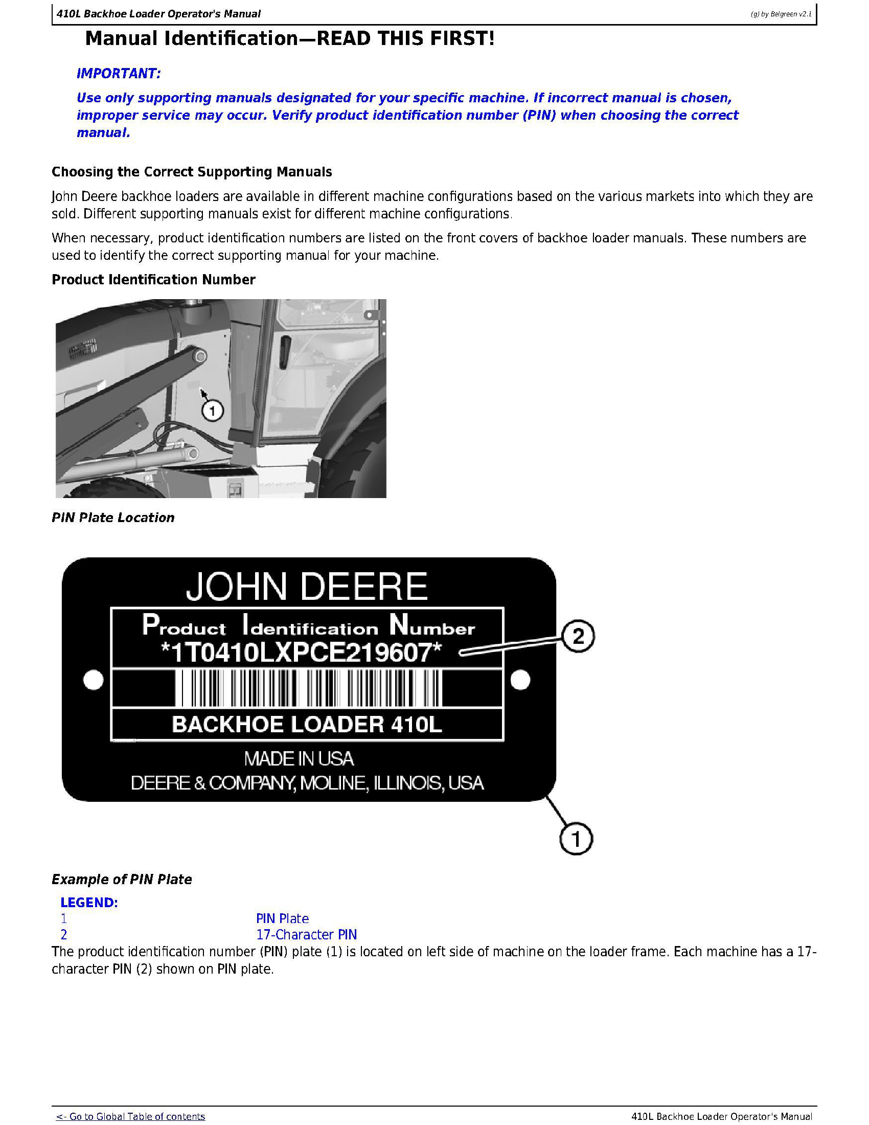 John Deere 1T0410LX**D273920- manual pdf