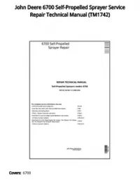 John Deere 6700 Self-Propelled Sprayer Service Repair Technical Manual - TM1742 preview