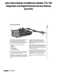 John Deere Mower-Conditioners Models 710  720 Diagnostic and RepairTechnical Service Manual - tm1619 preview