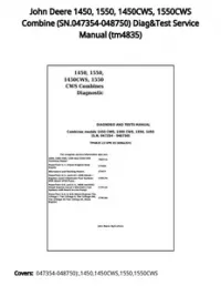 John Deere 1450  1550  1450CWS  1550CWS Combine (SN.047354-048750) Diag&Test Service Manual - tm4835 preview