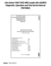 John Deere 744K T3/S2 4WD Loader (SN.-632967) Diagnostic  Operation and Test Service Manual - TM10682 preview