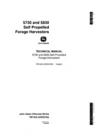 John Deere 5730 5830 Forage Harvester Service Manual - TM1352 preview