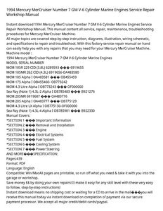 Mercury 7 MerCruiser Number GM Cylinder Marine Engines manual