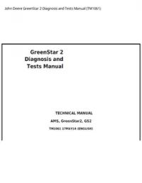 John Deere GreenStar 2 Diagnosis and Tests Manual - TM1061 preview