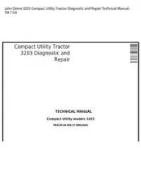 John Deere 3203 Compact Utility Tractor Diagnostic and Repair Technical Manual - TM1150 preview