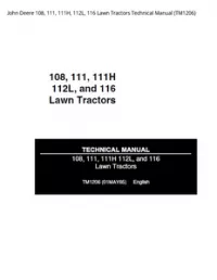 John Deere 108  111  111H  112L  116 Lawn Tractors Technical Manual - TM1206 preview