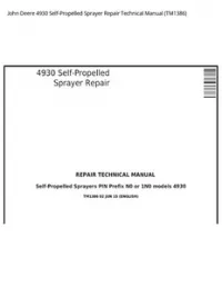 John Deere 4930 Self-Propelled Sprayer Repair Technical Manual - TM1386 preview