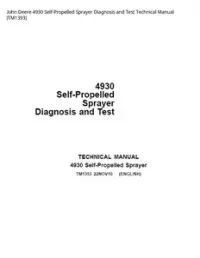 John Deere 4930 Self-Propelled Sprayer Diagnosis and Test Technical Manual - TM1393 preview