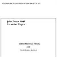 John Deere 190E Excavator Repair Technical Manual - TM1540 preview