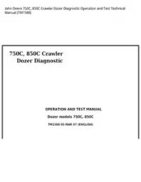 John Deere 750C  850C Crawler Dozer Diagnostic Operation and Test Technical Manual - TM1588 preview