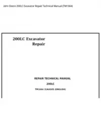 John Deere 200LC Excavator Repair Technical Manual - TM1664 preview