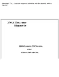 John Deere 270LC Excavator Diagnostic Operation and Test Technical Manual - TM1667 preview