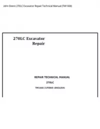 John Deere 270LC Excavator Repair Technical Manual - TM1668 preview